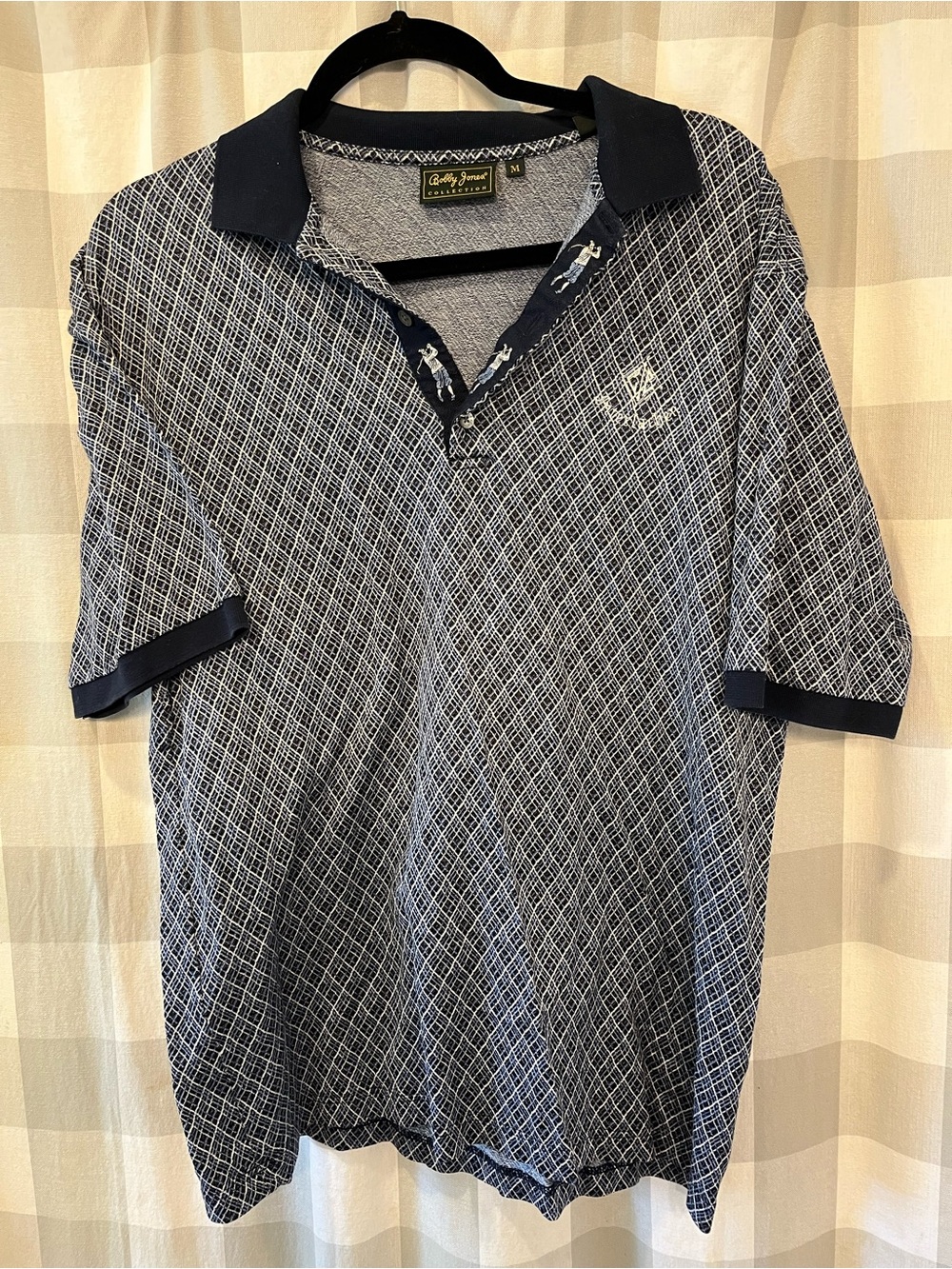 Bobby Jones Navy Geometric Print Polo